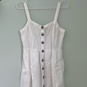 Loft babydoll white dress in size 0 petite